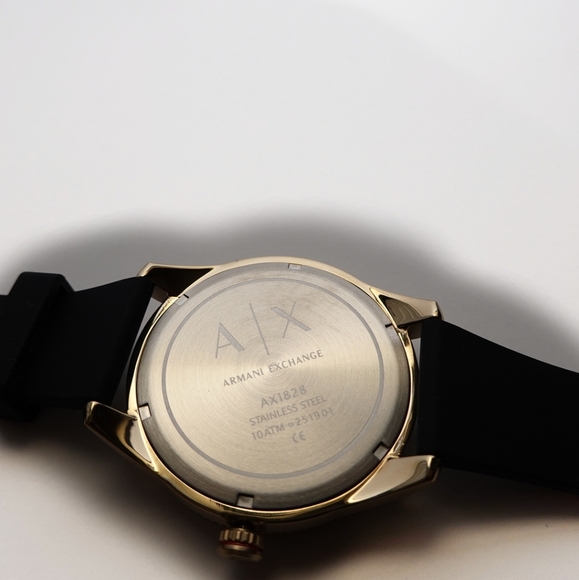 ARMANI EXCHANGE BLACK SILICONE WATCH - Picture 8 of 10